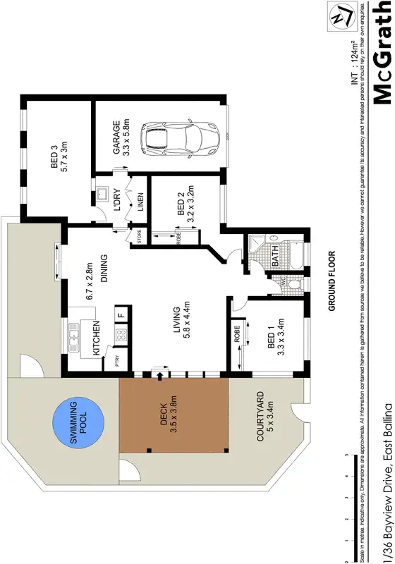 Floorplan of Homely villa listing, 1/36 Bayview Drive, East Ballina NSW 2478