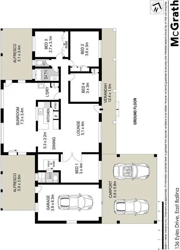 Floorplan of Homely house listing, 136 Eyles Drive, East Ballina NSW 2478