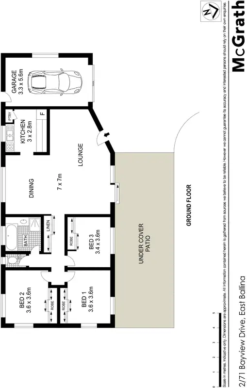 Floorplan of Homely villa listing, 2/71 Bayview Drive, East Ballina NSW 2478