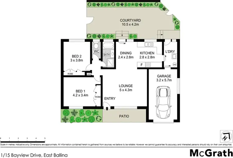 Floorplan of Homely villa listing, 1/15 Bayview Drive, East Ballina NSW 2478
