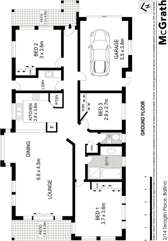 Floorplan of Homely villa listing, 2/14 Teraglin Place, Ballina NSW 2478