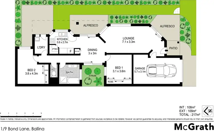 Floorplan of Homely villa listing, 1/9 Bond Lane, Ballina NSW 2478