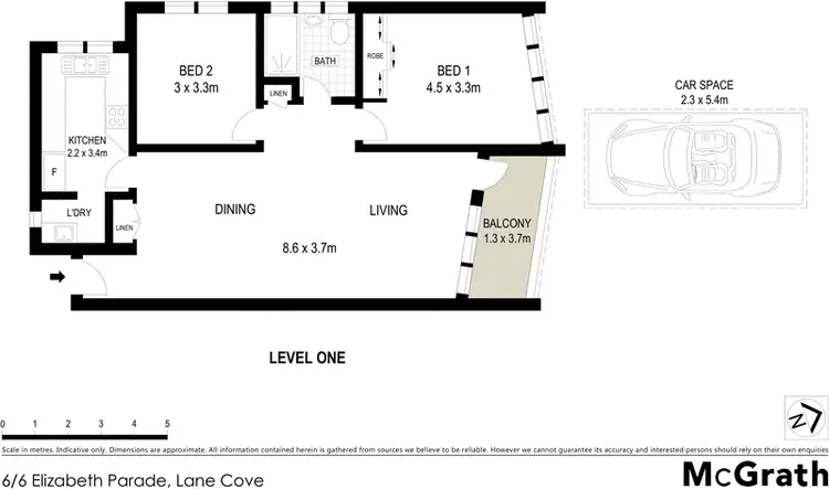 Floorplan of Homely apartment listing, 6/6 Elizabeth Parade, Lane Cove NSW 2066
