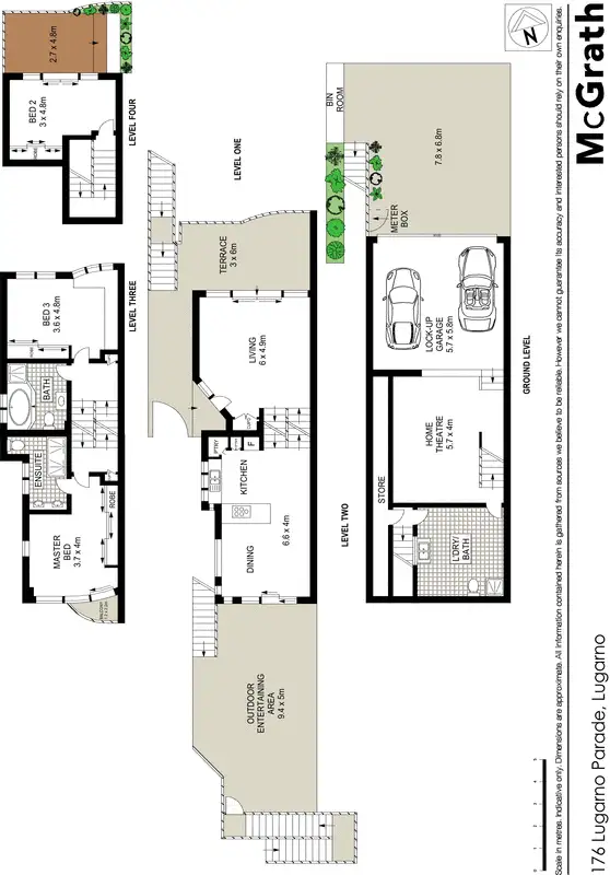 Floorplan of Homely semi-detached listing, 176 Lugarno Parade, Lugarno NSW 2210