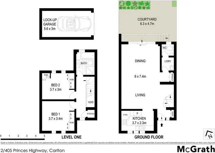 Floorplan of Homely townhouse listing, 2/405 Princes Highway, Carlton NSW 2218