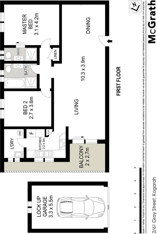 Floorplan of Homely apartment listing, 2/61 Gray Street, Kogarah NSW 2217