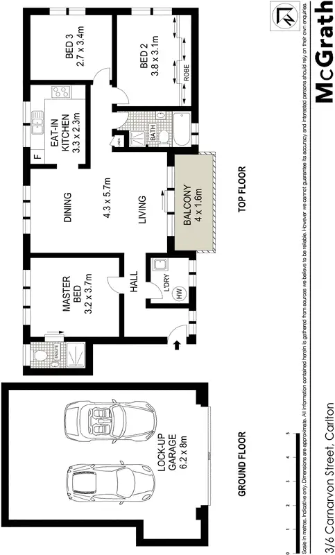 Floorplan of Homely apartment listing, 3/6 Carnarvon Street, Carlton NSW 2218