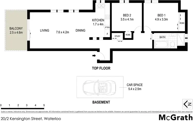 Floorplan of Homely apartment listing, 20/2 Kensington Street, Waterloo NSW 2017