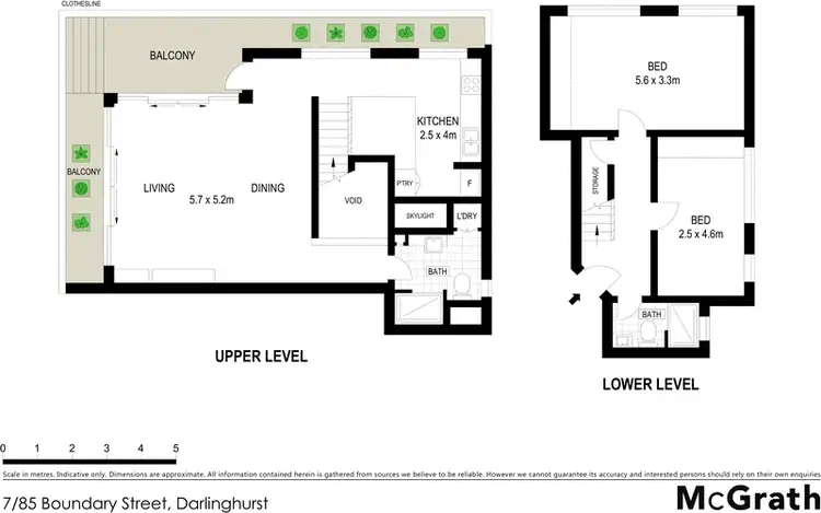 Floorplan of Homely apartment listing, 7/85 Boundary Street, Darlinghurst NSW 2010