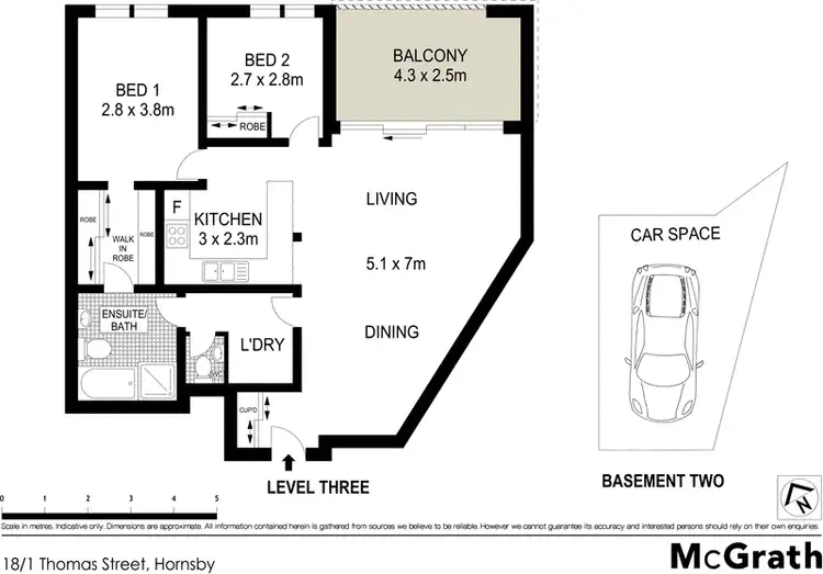 Floorplan of Homely apartment listing, 18/1 Thomas Street, Hornsby NSW 2077
