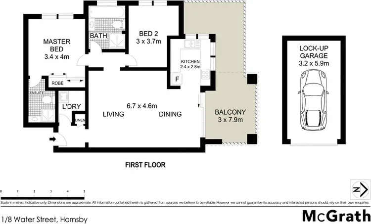 Floorplan of Homely apartment listing, 1/8 Water Street, Hornsby NSW 2077
