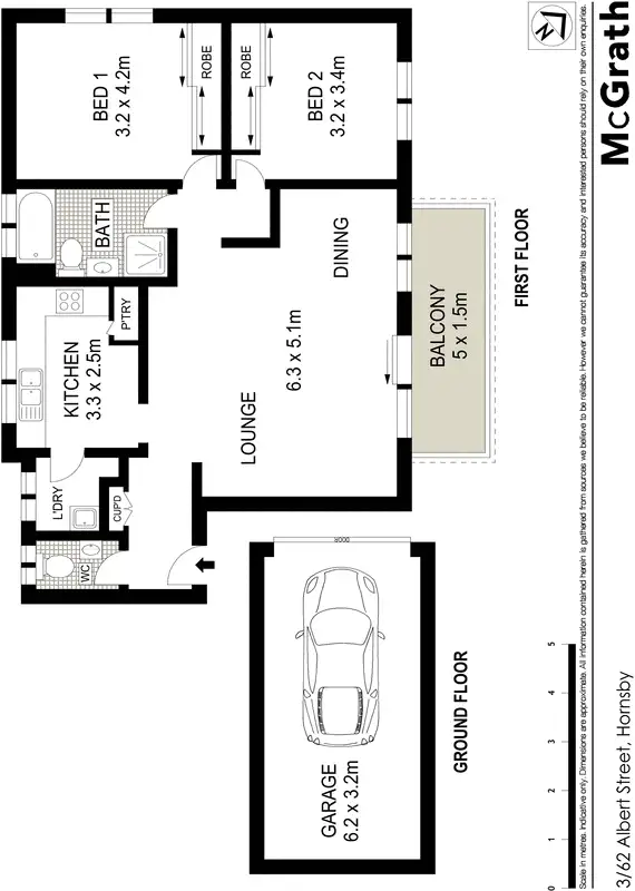 Floorplan of Homely apartment listing, 3/62 Albert Street, Hornsby NSW 2077