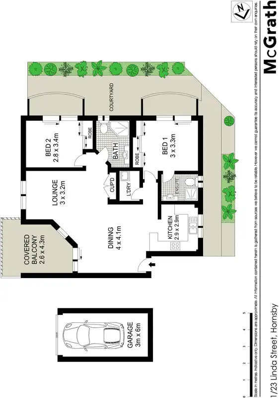 Floorplan of Homely apartment listing, 1/23 Linda Street, Hornsby NSW 2077