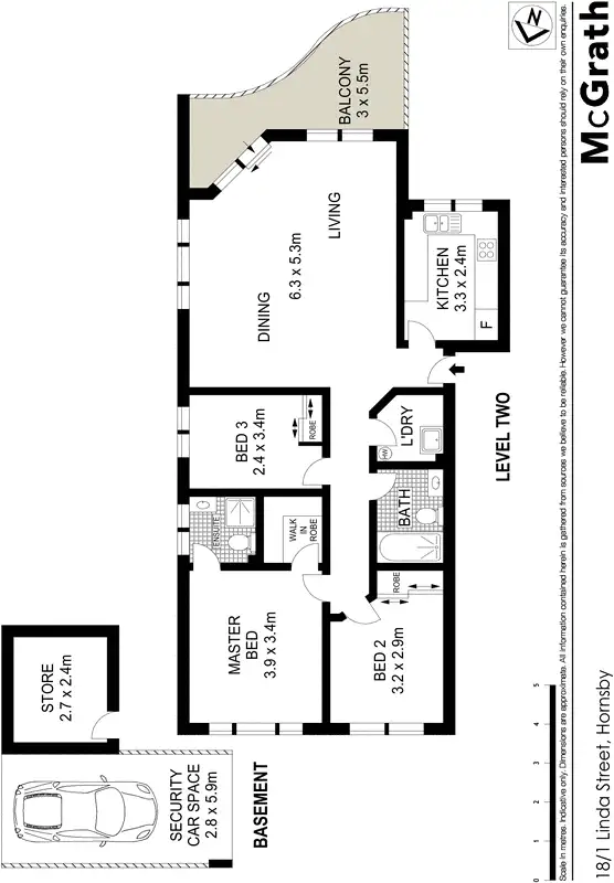 Floorplan of Homely apartment listing, 18/1 Linda Street, Hornsby NSW 2077