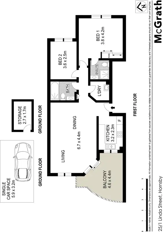 Floorplan of Homely apartment listing, 25/1 Linda Street, Hornsby NSW 2077