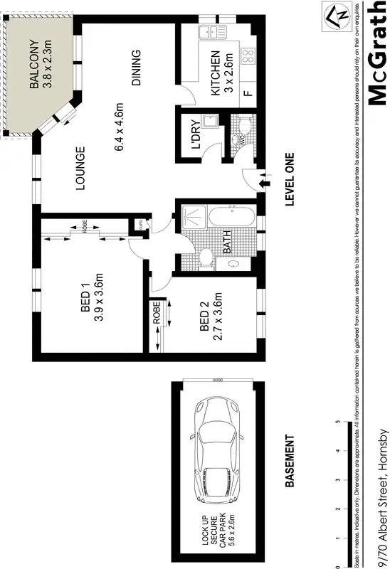 Floorplan of Homely apartment listing, 9/70 Albert Street, Hornsby NSW 2077