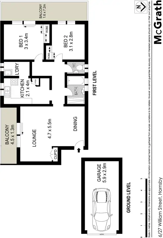 Floorplan of Homely apartment listing, 6/27 William Street, Hornsby NSW 2077