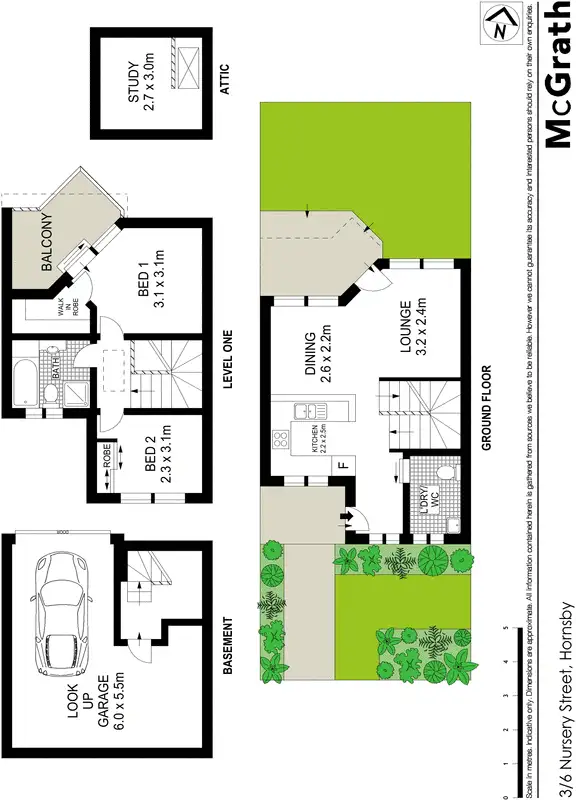 Floorplan of Homely townhouse listing, 3/6 Nursery Street, Hornsby NSW 2077