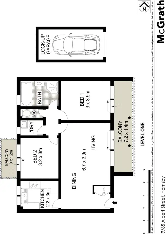 Floorplan of Homely apartment listing, 9/65 Albert Street, Hornsby NSW 2077