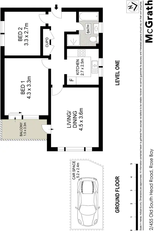 Floorplan of Homely apartment listing, 2/455 Old South Head Road, Rose Bay NSW 2029