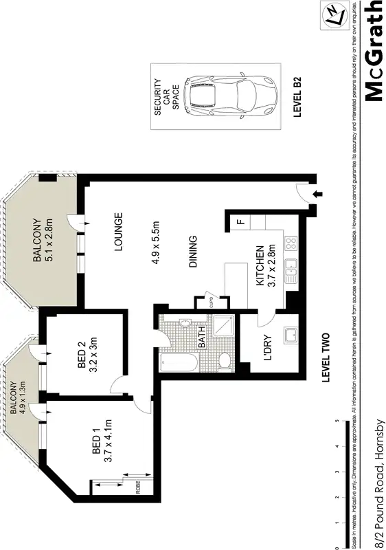 Floorplan of Homely apartment listing, 8/2 Pound Road, Hornsby NSW 2077