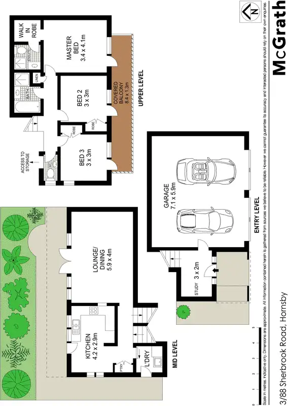 Floorplan of Homely townhouse listing, 3/88 Sherbrook Road, Hornsby NSW 2077