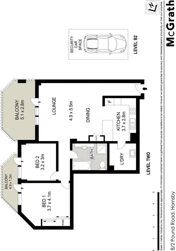 Floorplan of Homely apartment listing, 8/2 Pound Road, Hornsby NSW 2077