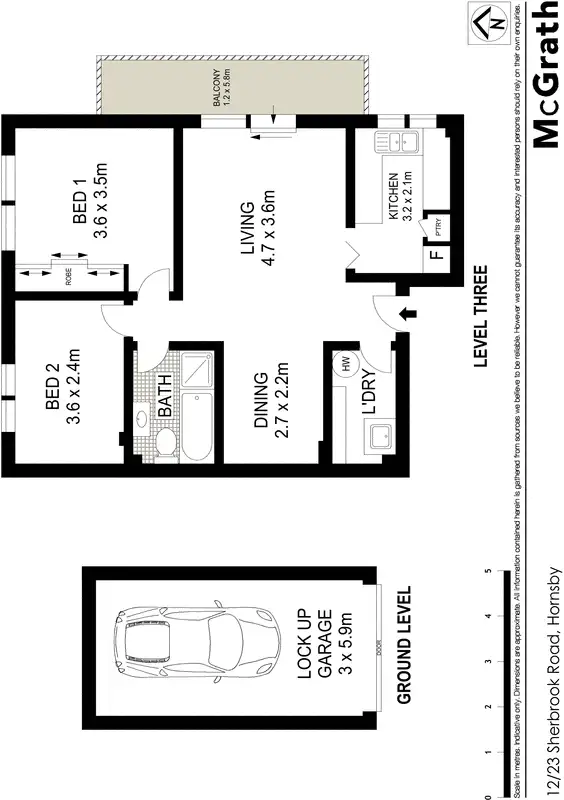 Floorplan of Homely apartment listing, 12/23 Sherbrook Road, Hornsby NSW 2077