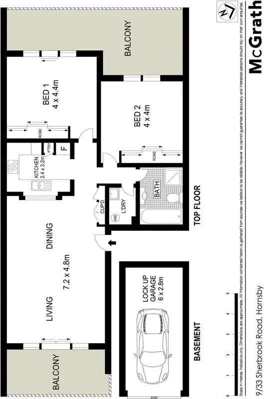 Floorplan of Homely unit listing, 9/33 Sherbrook Road, Hornsby NSW 2077