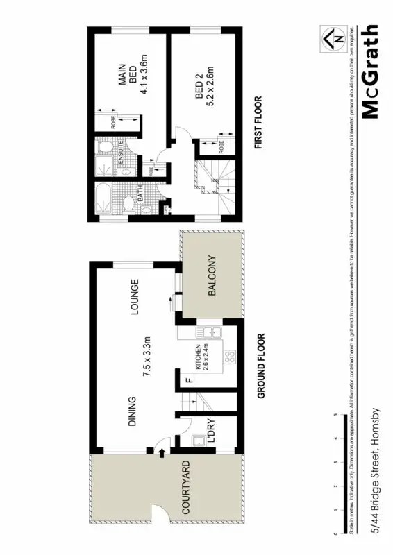 Floorplan of Homely apartment listing, 5/44 Bridge Road, Hornsby NSW 2077