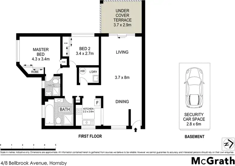 Floorplan of Homely apartment listing, 4/8 Bellbrook Avenue, Hornsby NSW 2077