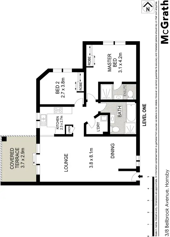 Floorplan of Homely apartment listing, 3/8 Bellbrook Avenue, Hornsby NSW 2077