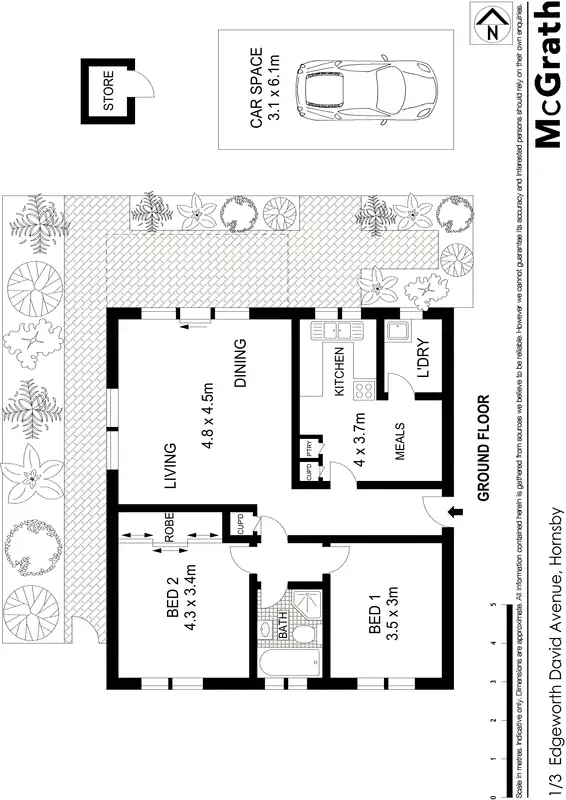 Floorplan of Homely apartment listing, 1/3 Edgeworth David Avenue, Hornsby NSW 2077