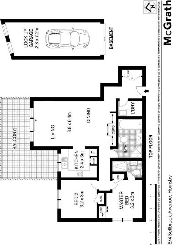 Floorplan of Homely apartment listing, 8/4 Bellbrook Avenue, Hornsby NSW 2077