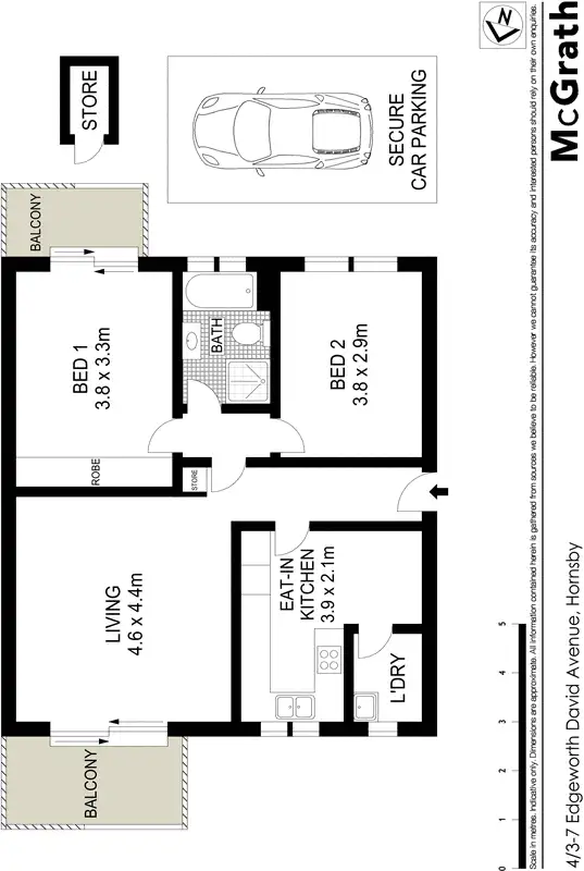 Floorplan of Homely apartment listing, 4/3 Edgeworth David Avenue, Hornsby NSW 2077