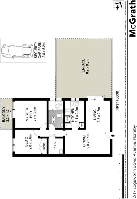 Floorplan of Homely apartment listing, 2/17 Edgeworth David Avenue, Hornsby NSW 2077
