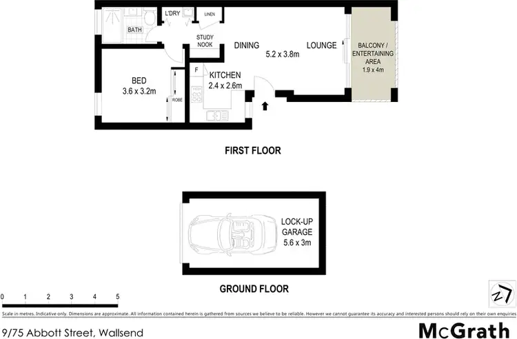 Floorplan of Homely unit listing, 9/75 Abbott Street, Wallsend NSW 2287