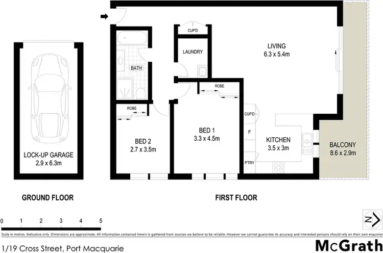 Floorplan of Homely apartment listing, 1/19 Cross Street, Port Macquarie NSW 2444