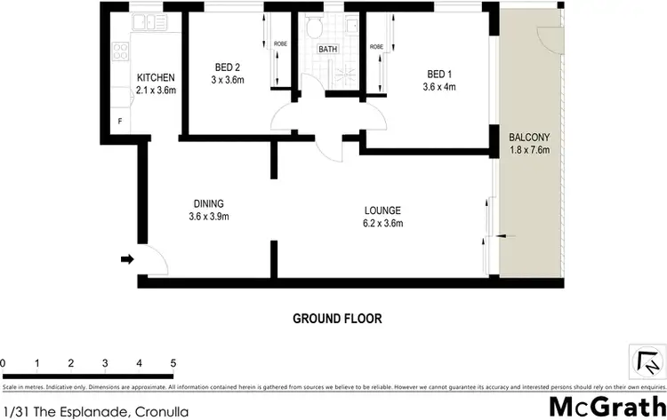 Floorplan of Homely apartment listing, 1/31 The Esplanade, Cronulla NSW 2230