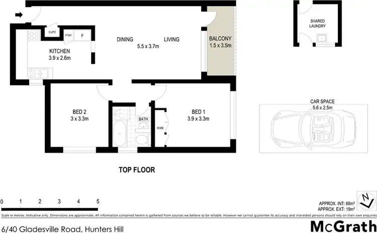 Floorplan of Homely apartment listing, 6/40 Gladesville Road, Hunters Hill NSW 2110
