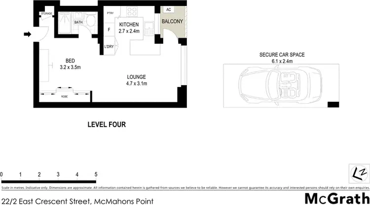 Floorplan of Homely studio listing, 22/2 East Crescent Street, Mcmahons Point NSW 2060