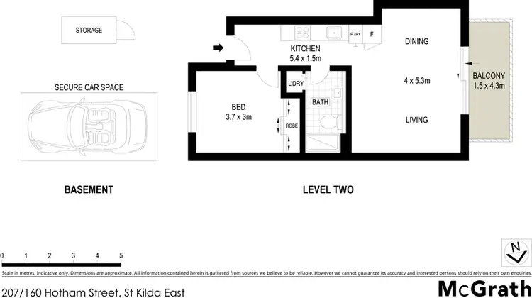 Floorplan of Homely apartment listing, 207/160 Hotham Street, St Kilda East VIC 3183