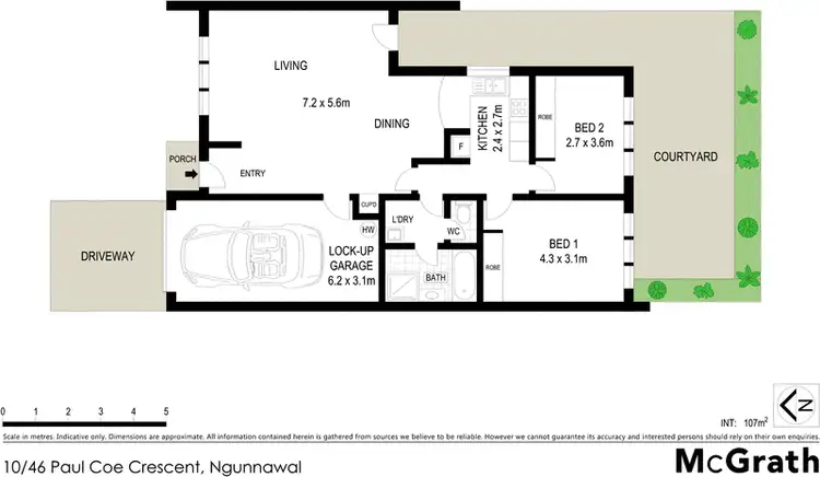 Floorplan of Homely townhouse listing, 10/46 Paul Coe Crescent, Ngunnawal ACT 2913