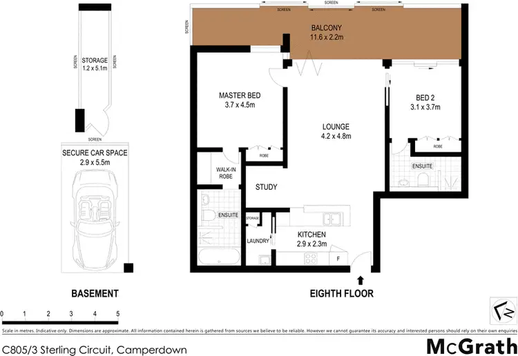 Floorplan of Homely unit listing, C805/3 Sterling Circuit, Camperdown NSW 2050