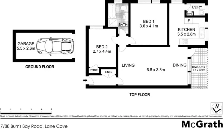 Floorplan of Homely apartment listing, 7/88 Burns Bay Road, Lane Cove NSW 2066