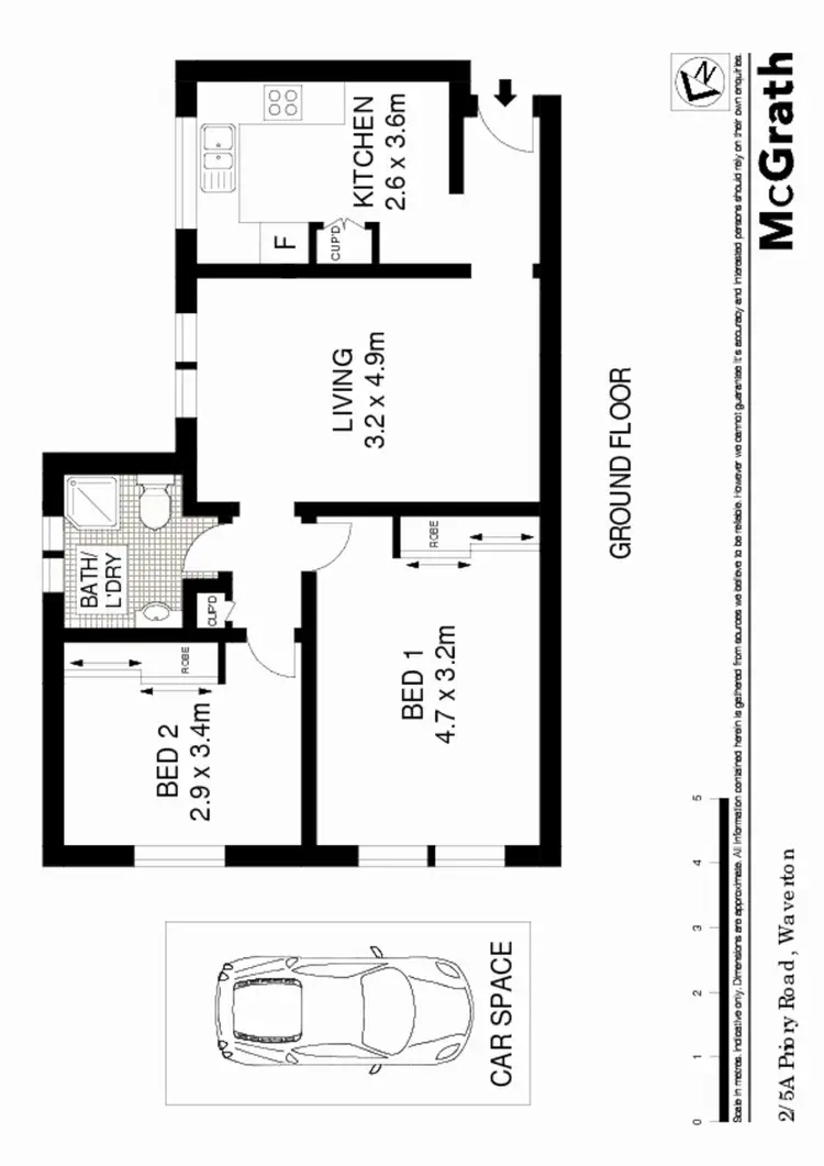 Floorplan of Homely apartment listing, 2/5A Priory Road, Waverton NSW 2060