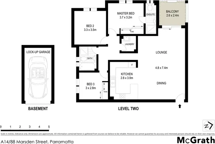 Floorplan of Homely apartment listing, A14/88 Marsden Street, Parramatta NSW 2150
