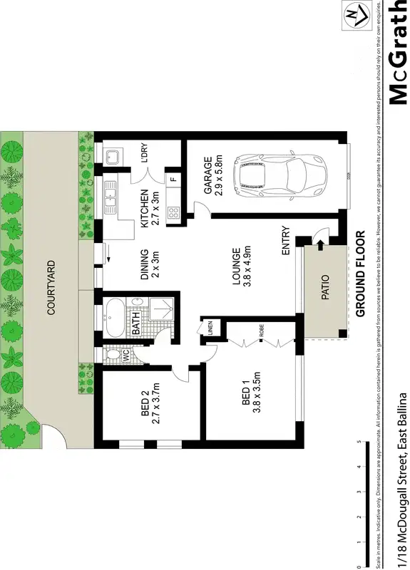 Floorplan of Homely villa listing, 1/18 McDougall Street, East Ballina NSW 2478