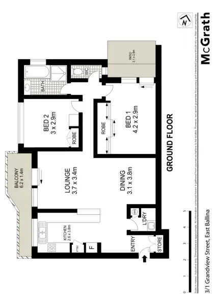 Floorplan of Homely apartment listing, 3/1 Grandview Street, East Ballina NSW 2478