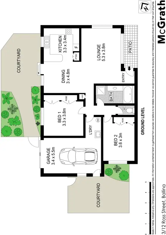 Floorplan of Homely townhouse listing, 3/12 Ross Street, Ballina NSW 2478